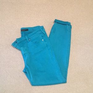 Teal cropped Liverpool skinny jeans